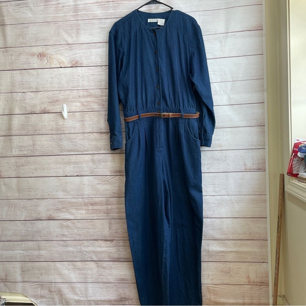 VINTAGE‎ LIZ CLAIBORNE BLUE CHAMBRAY JUMPSUIT